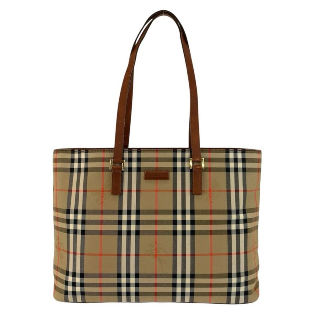 Burberry Check Canvas Tote Bag